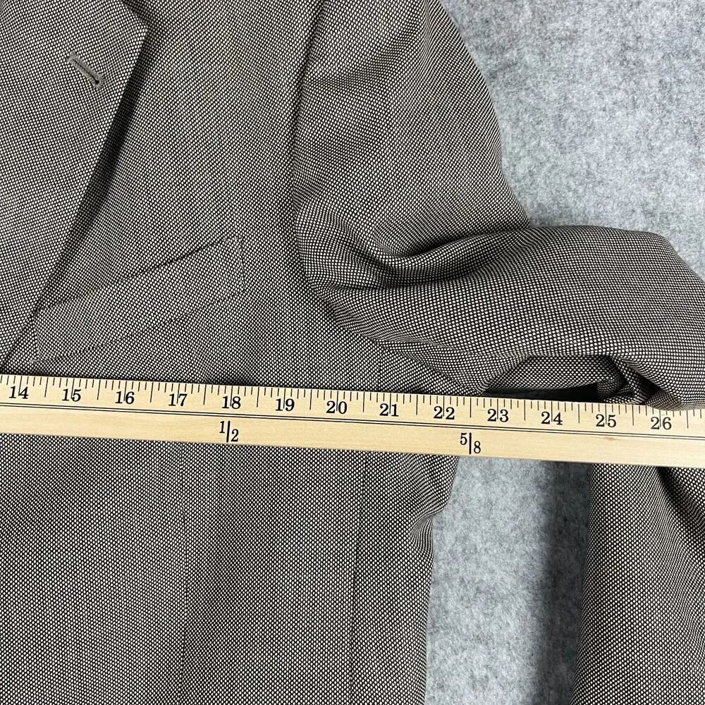 Daniel Cremieux Loro Piana Wool Blazer Sport Coat Mens 42R Brown Geometric USA‎